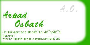 arpad osbath business card